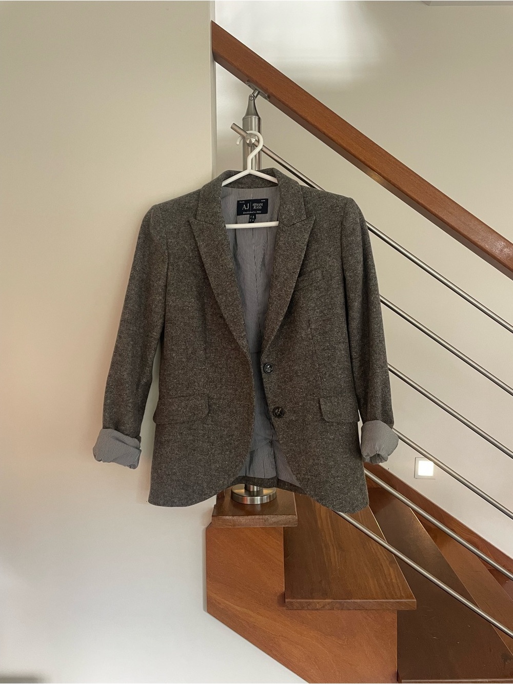 Armani Jeans Women's Gray Tweed Blazer